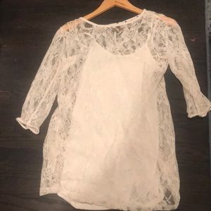 White long sleeve lace dress